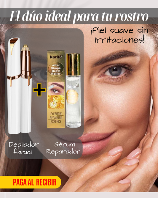 DUO PERFECTO! DEPILADOR DE CEJAS Y ROSTRO + SERUM RESTAURADOR