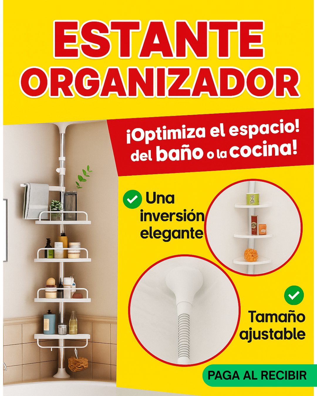 ESTANTE ESQUINERO ORGANIZADOR. MÁS ESPACIO EN TU BAÑO O COCINA 🤩✅